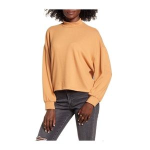 All In Favor Mock Neck Sweatshirt Tan XXL